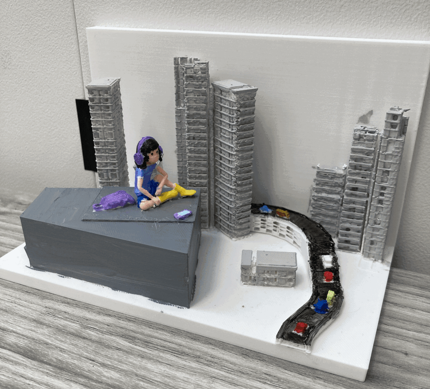Audiotrope installation with aluminum frame