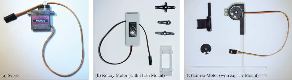 micro servo with flush mount and zip-tie mount