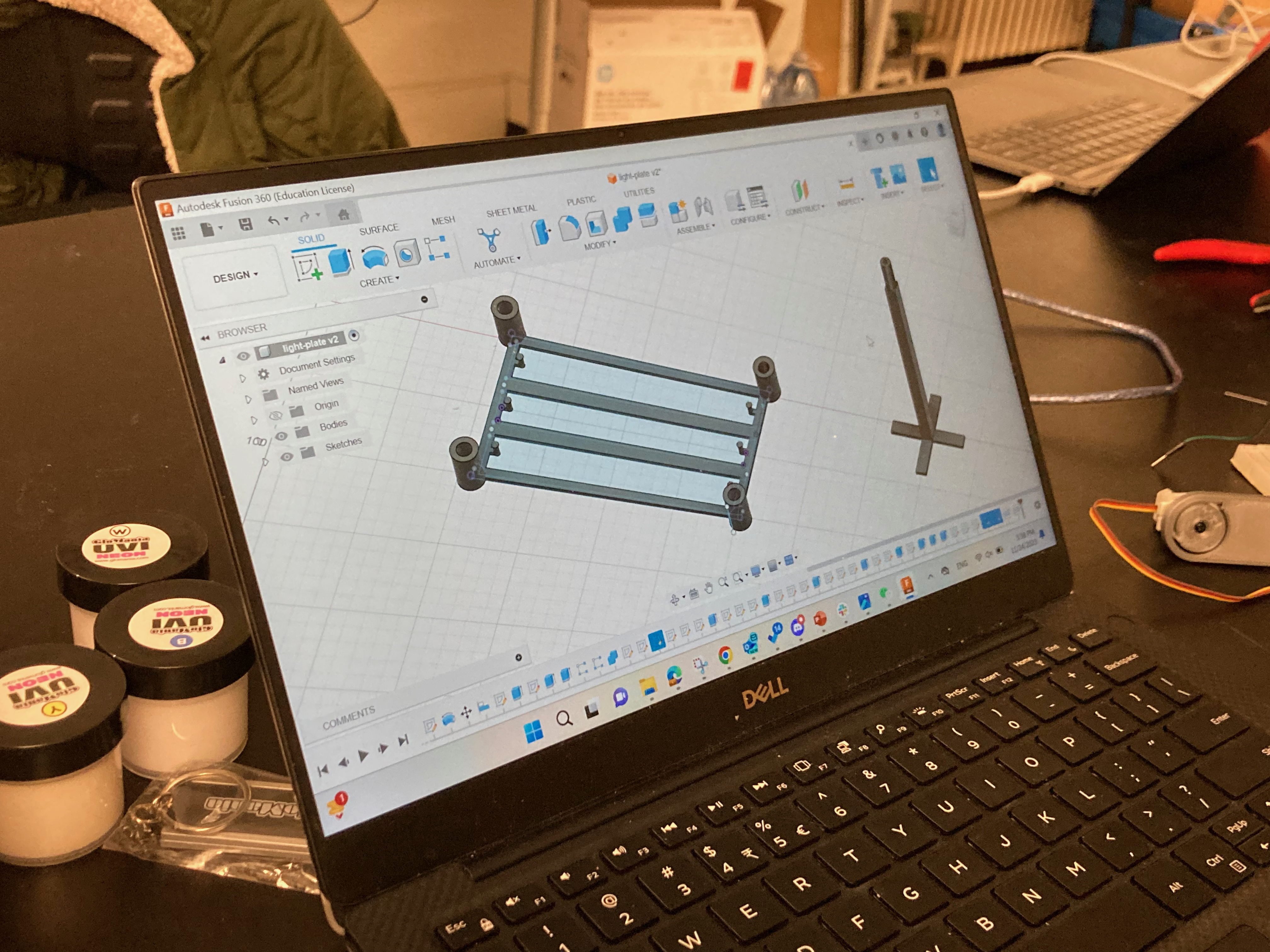 Fusion 360 CAD of light plate design